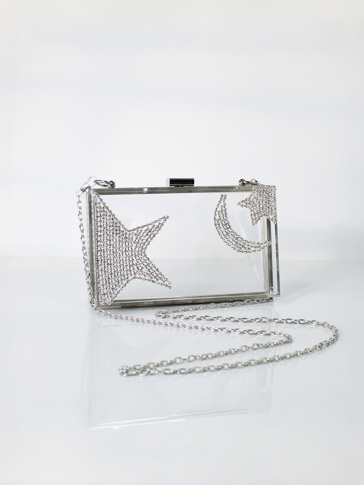 Ramadan & Eid Crescent Moon Rhinestone Acrylic Clutch Bag