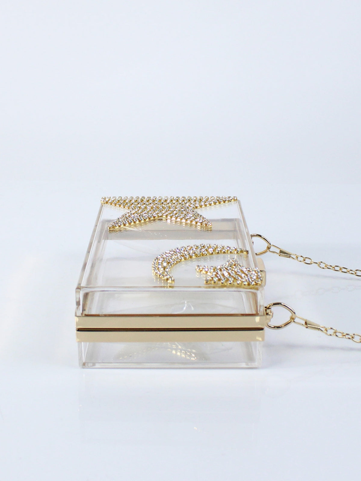 Ramadan & Eid Crescent Moon Rhinestone Acrylic Clutch Bag