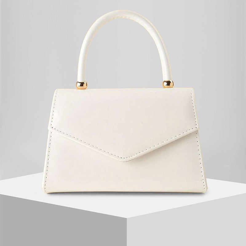 Glossy Patent PU Leather Top Handle Evening Bag with Chain Strap